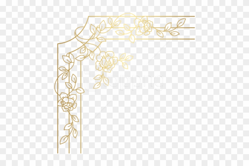 Free Png Download Decorative Golden Corner Png Clipart - Golden Corner Design Png #1690796