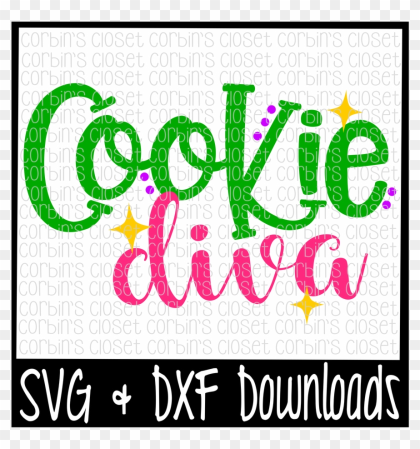 Clip Art Black And White Stock Cookie Diva Cut File - Poster #1691107
