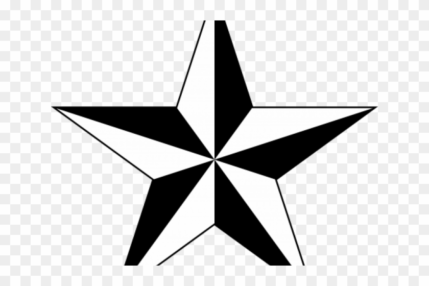 Nautical Star Tattoos Clipart Dimensional - Black And White Star Vector #1691163