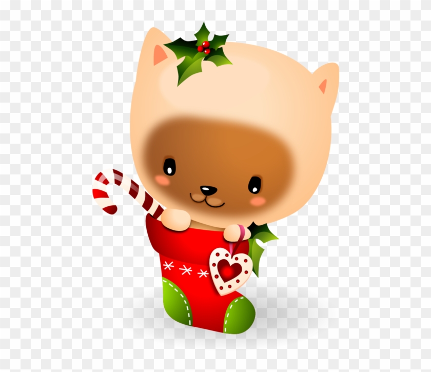 Kitten In Christmas Stocking - Cartoon - Free Transparent PNG Clipart ...