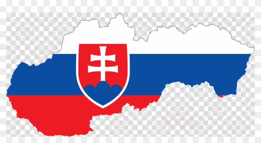 Slovakia Flag Map Clipart Flag Of Slovakia Map - Slovakia Map Flag #1691682