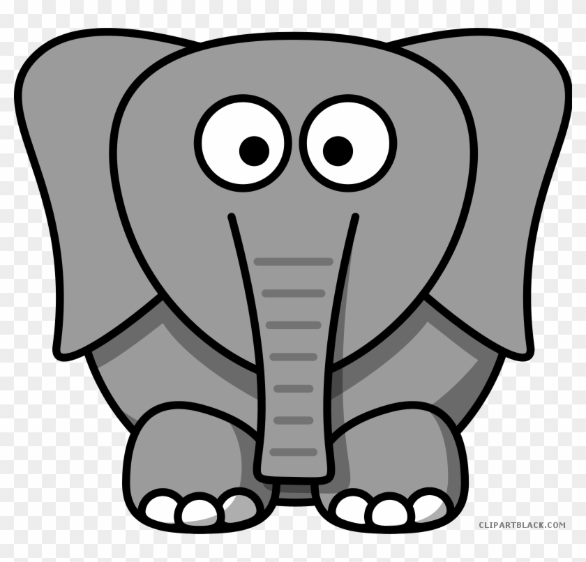 Elephant High Quality Animal Free Black White Clipart - Cartoon Elephant Front View #1691711