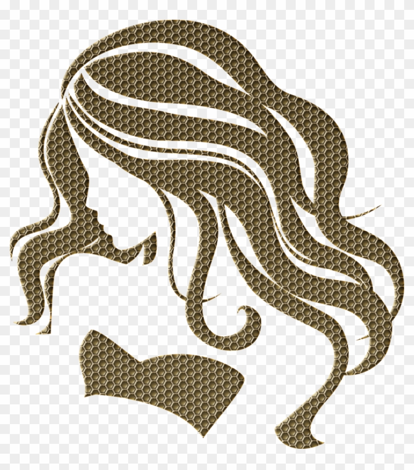 Gold Sticker - Women Hair Silhouette Clipart #1691946