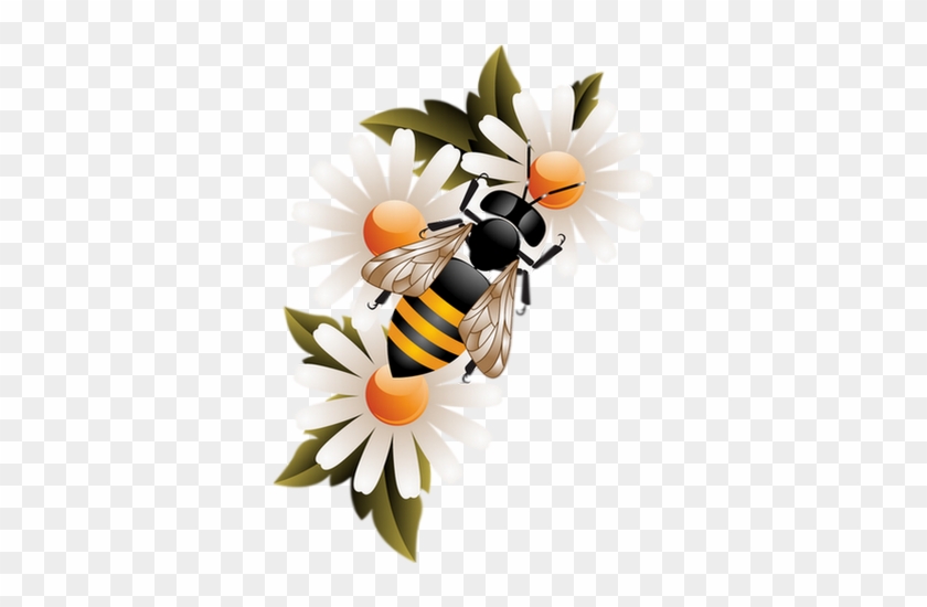 Honey Bee On Flower Png #1691952