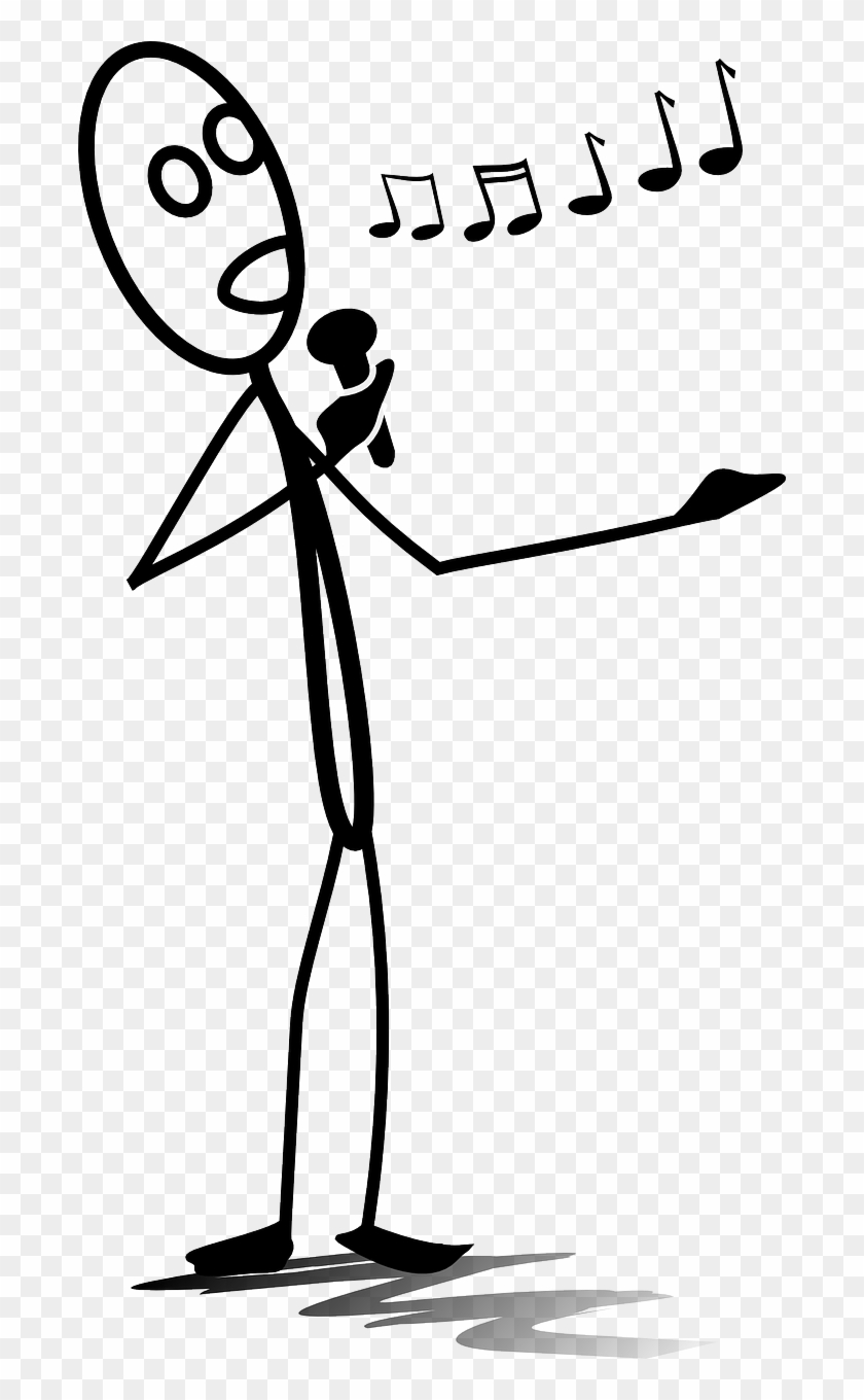 Crooner-154620 - Stick Figure Singing Clipart #1692015