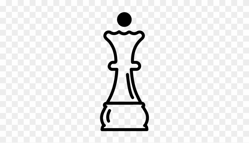 Queen Chess Piece Outline Vector - Transparent Queen Piece Chess #1692704
