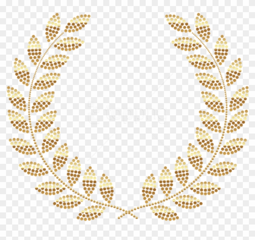 Free Png Download Transparent Golden Wreath Clipart - Gold Flower Wreath Png #1692842