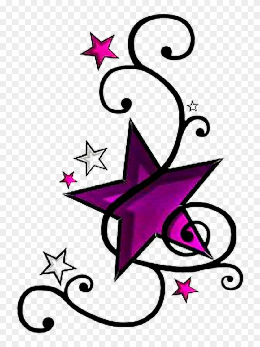 stars #star #tattoo #purple #black #vines #sticker - Small Tattoo ...