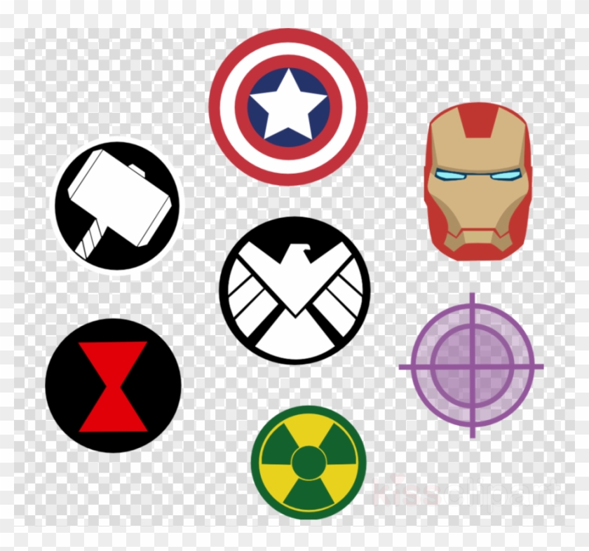 Marvel Symbols Clipart Hulk The Avengers Marvel Cinematic - Black And White Avengers Symbols #1693186