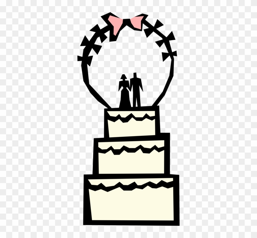 Vector Illustration Of Wedding Cake Traditional Cake - Hochzeitstorte Clipart #1693352