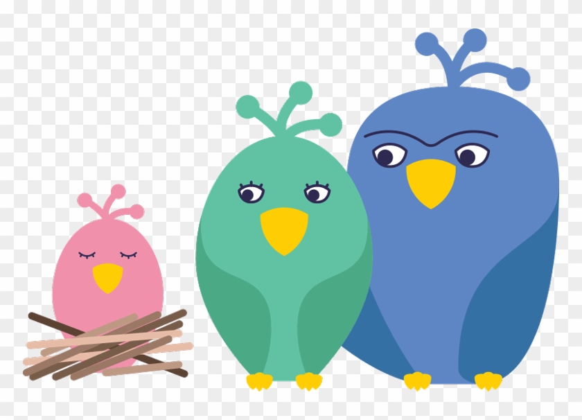 Families Give Your Baby Space Birds Ⓒ - Birds Sleeping Cartoon #1693389