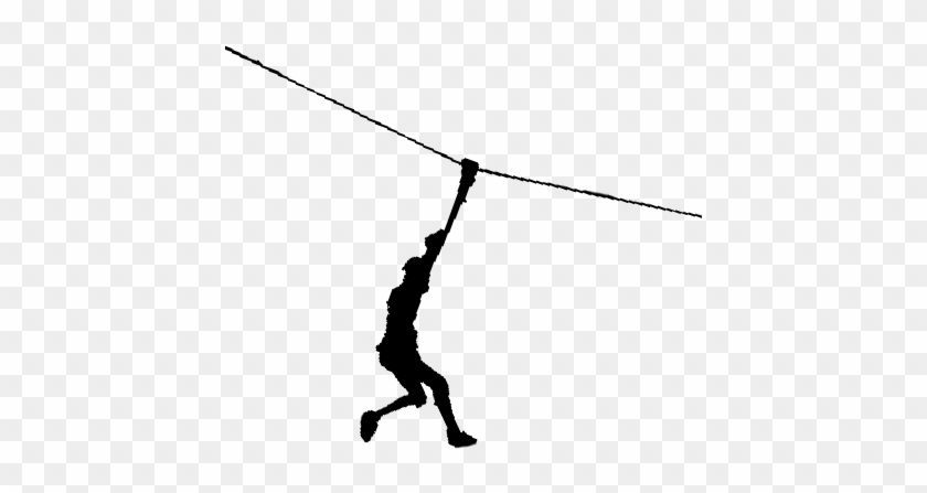 Zipline Clipart Free - Zip Wire Silhouette #1693603