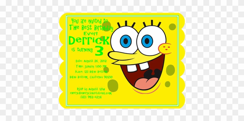 #3 Spongebob Birthday Party Invitation - Spongebob Happy Birthday Party #1693791