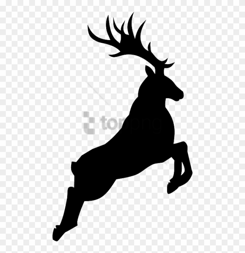 Free Png Download Christmas Reindeer Shot Glass Png - Deer Silhouette Jumping #1694076