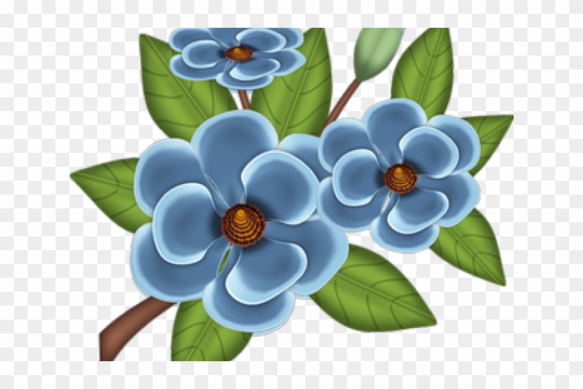 Blue Flower Clipart Album - Dibujos De Flores A Color #1694275