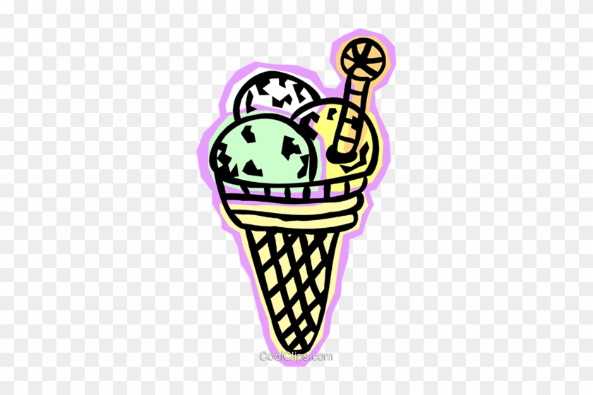 Ice Cream Cone Royalty Free Vector Clip Art Illustration - Ice Cream Cone Royalty Free Vector Clip Art Illustration #1694287