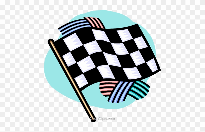 Checkered Flag Royalty Free Vector Clip Art Illustration - Checkered Flag Royalty Free Vector Clip Art Illustration #1694451