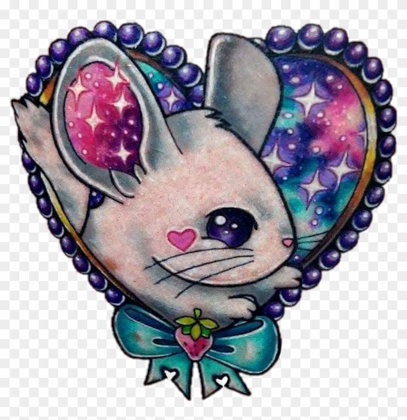 #sctattoo #tattoo #chinchilla #heart #bow #galaxy #adorable - Chinchilla Tattoo #1694566