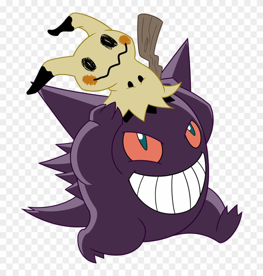 Gengar Welcomes New Fellow Ghost Mimikyu A Birthday - Mimikyu And Gengar #1694577