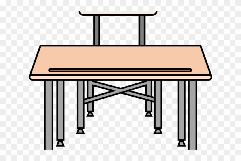 Desk Clipart Drawing School - School Desk Clipart #1694819