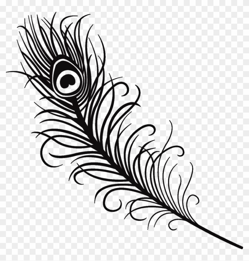 #silhouette #feather #peacock #peacockfeather #black - Peacock Feather Line Drawing #1694872