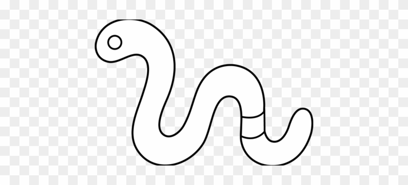 Clip Black And White Earthworm Drawing Draw - Earthworm Icon White Png #1695323