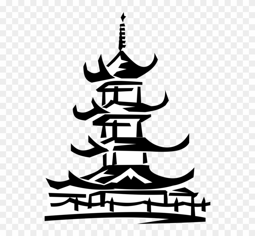 Picture Black And White Stock Japanese Temple Vector - Japanese Temple Vector Png #1695405