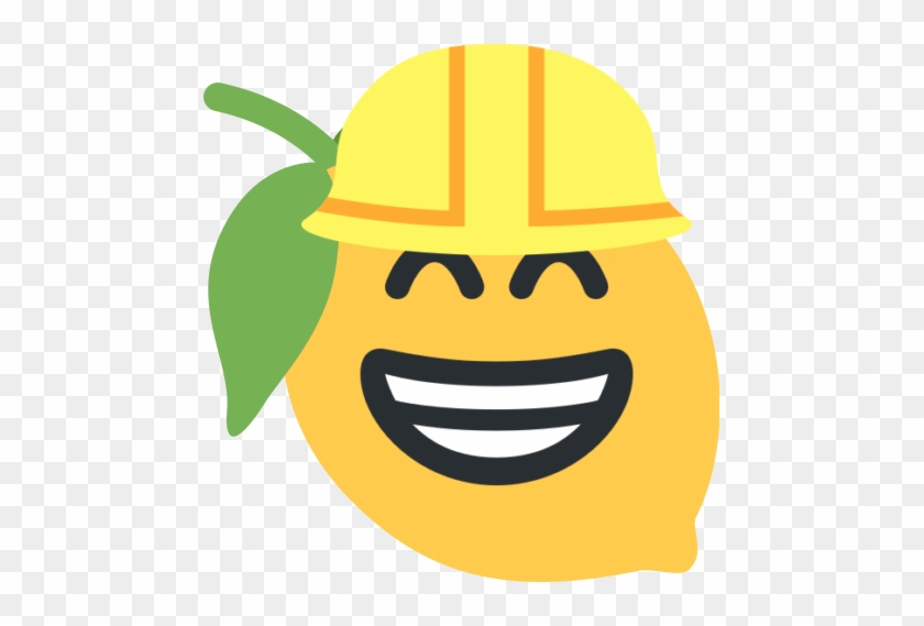 Lemon Emoji Grinning With Closed Eyes Wearing A Safety - Lemon Emoji Grinning With Closed Eyes Wearing A Safety #1695458