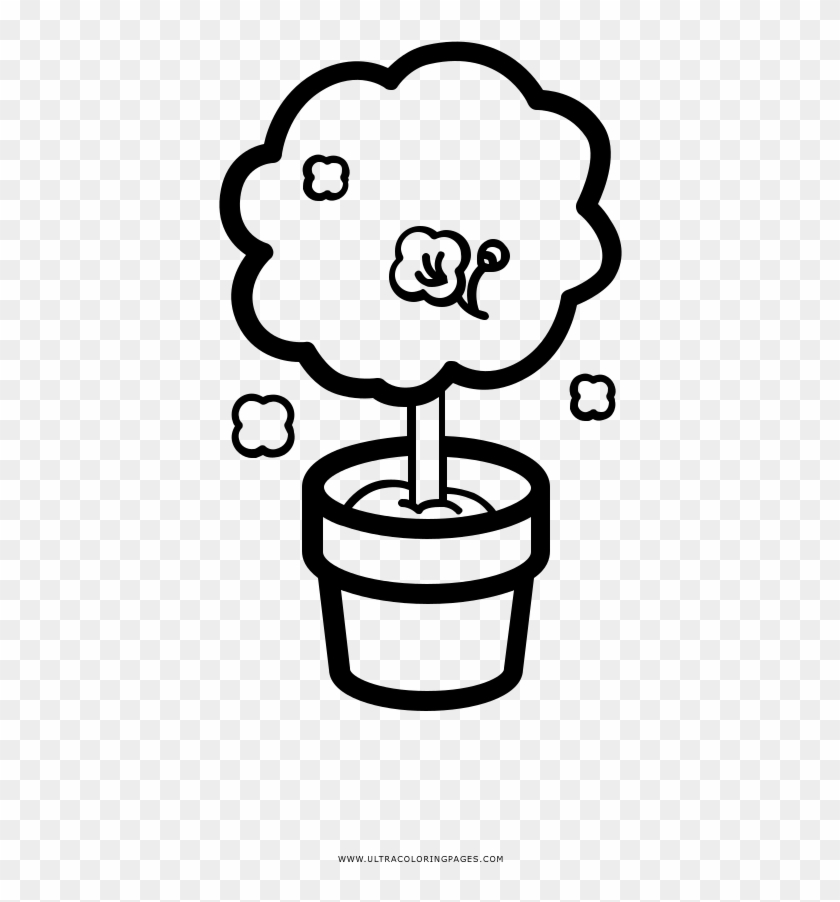 Cherry Tree In A Pot Coloring Page - Cartoon #1695829