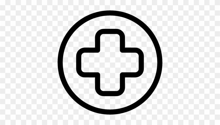 First Aid Cross In A Circle Vector - Ambulances Clipart Black And White #1695953