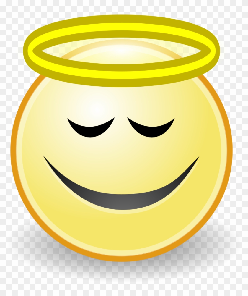 File - Face-angel - Svg - Angel Smiley Face #1696173