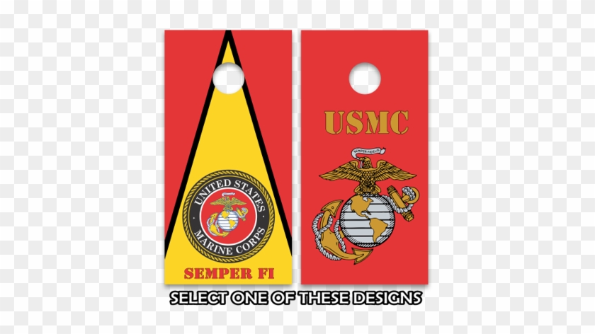 Usmc Marine Corps Cornhole Board Decal Wrap - Marine Corps Emblem #1696234