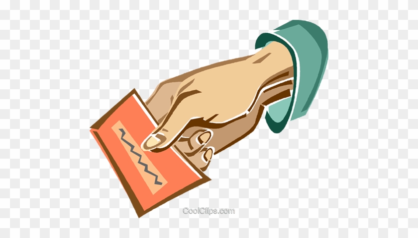 Hand Holding A Piece Of Paper Royalty Free Vector Clip - Hand Holding A Piece Of Paper Royalty Free Vector Clip #1696332