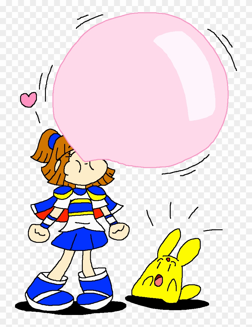 Carbuncle Watching Arle Blowing Bubble Gum By Pokegirlrules - Cartoon #1696463