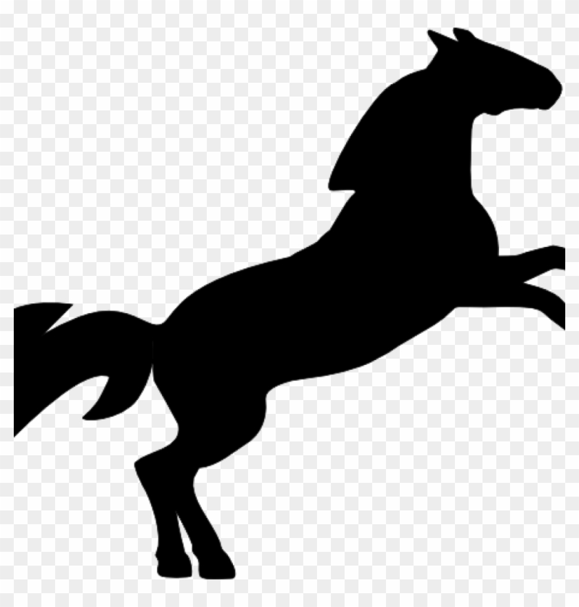 Horse Jumping Clipart Jumping Horse Silhouette Clip - Cartoon Jumping Horse #1696731