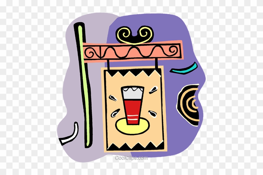 Bar Sign Royalty Free Vector Clip Art Illustration - Bar Sign Royalty Free Vector Clip Art Illustration #1696761