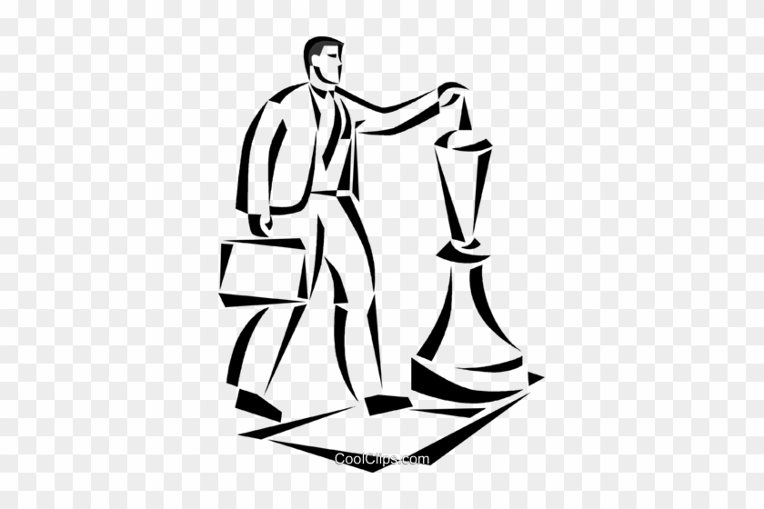 Man Holding Onto A Large Chess Piece Royalty Free Vector - Man Holding Onto A Large Chess Piece Royalty Free Vector #1697376