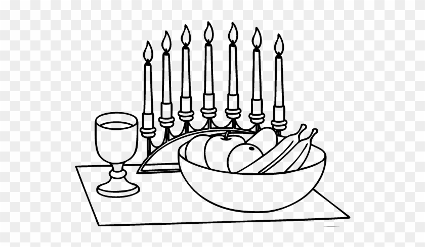 Kwanzaa And The Food Coloring Pages - Kwanzaa Candles Drawing #1697429