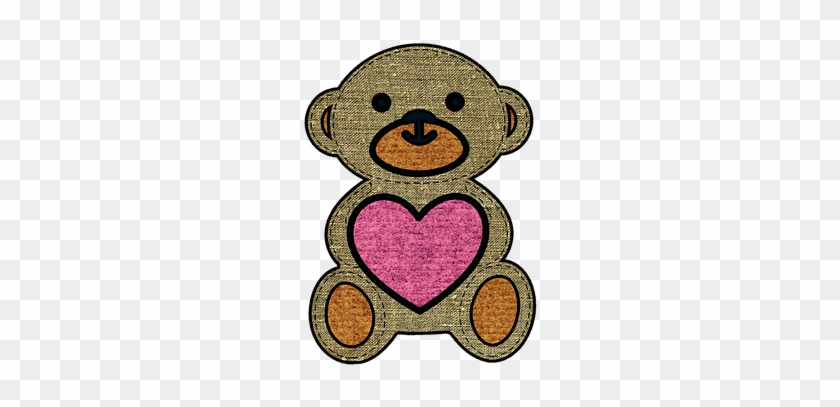 Bears, Bear, Fabric, Tissue, Cute, Sweet - Bear Heart Png Transparent #1697551