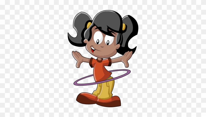 Clipart Hula Hoop Çeviren Kız - Desenho Menina Pulando Corda #1697565