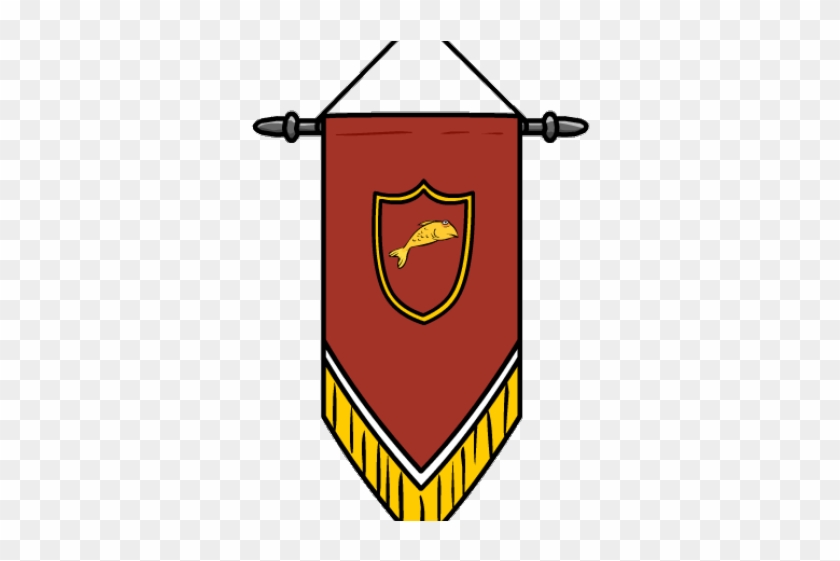 Medieval Clipart Banner - Medieval Flag Png Vector #1697972