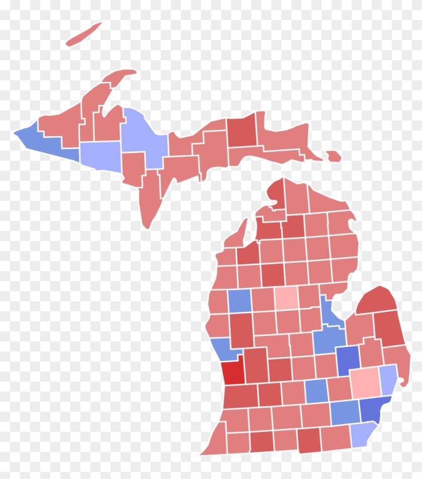 2000 United States Senate Election In Michigan - Michigan 2016 Election Map #1698544