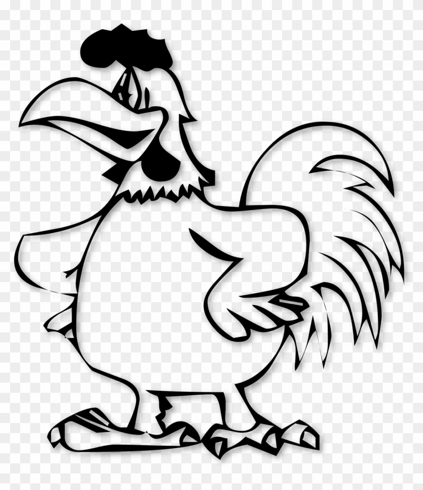 Hen Clip Art Outline - Gallo Claudio Para Dibujar #1698570