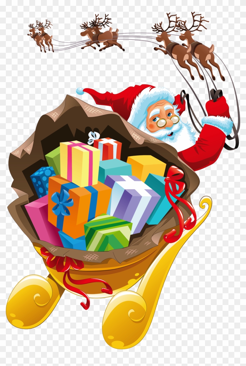 Scrap Santa Claus, Saint Nicholas, Father Christmas, - Santa Claus Sled Png #1698774