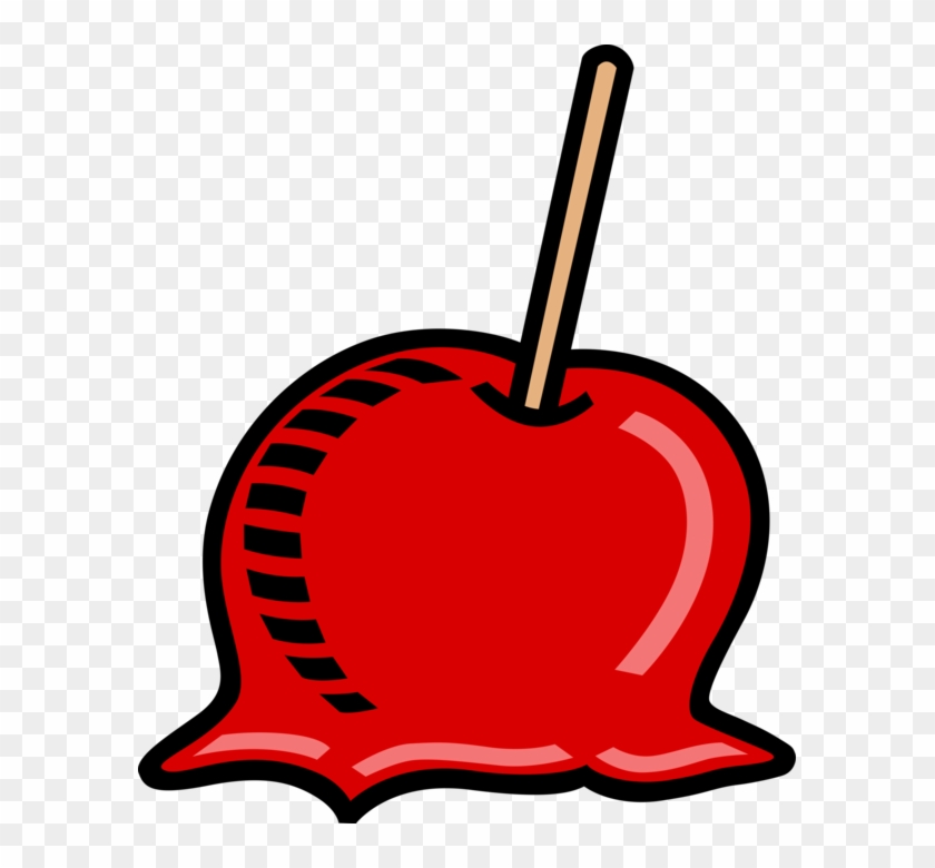 Candy Apple Royalty Free Vector Clip Art Illustration - Pomme D Amour Vectoriel #1698913