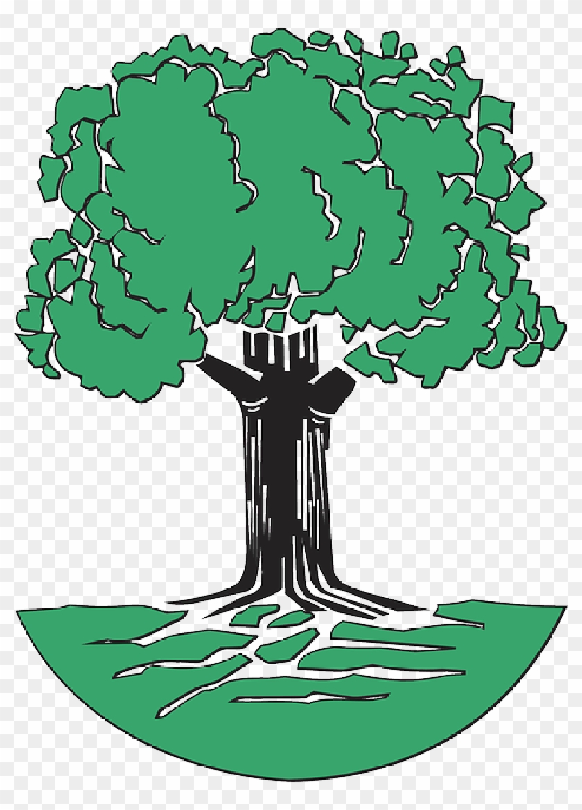 Tree With Roots Clip Art Free - Oak Tree Clipart Draw #1698956