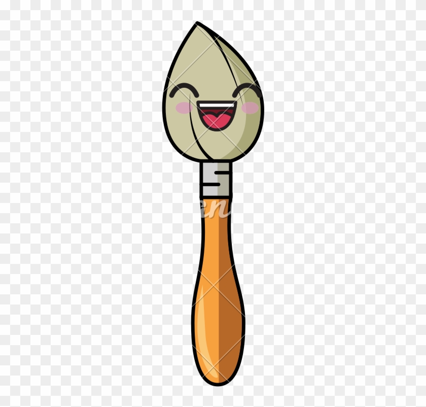 Kawaii Paint Brush Icon - Paint Brush Cartoon Png #1698965