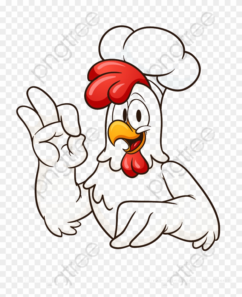 Free Cartoon Chicken To Pull Material Png Clipart - Chicken Cartoon Chef #1699003