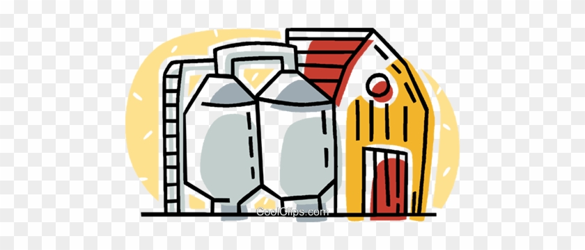 Farms And Silos Royalty Free Vector Clip Art Illustration - Farms And Silos Royalty Free Vector Clip Art Illustration #1699654