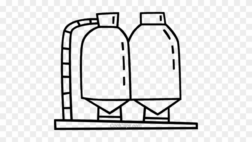 Silos Royalty Free Vector Clip Art Illustration - Silos Royalty Free Vector Clip Art Illustration #1699656